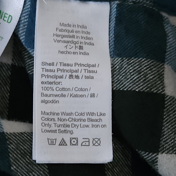 J.Crew Men’s Flannel Shirt Classic Fit XL Blue Green Buffalo Check Plaid - Picture 6 of 8